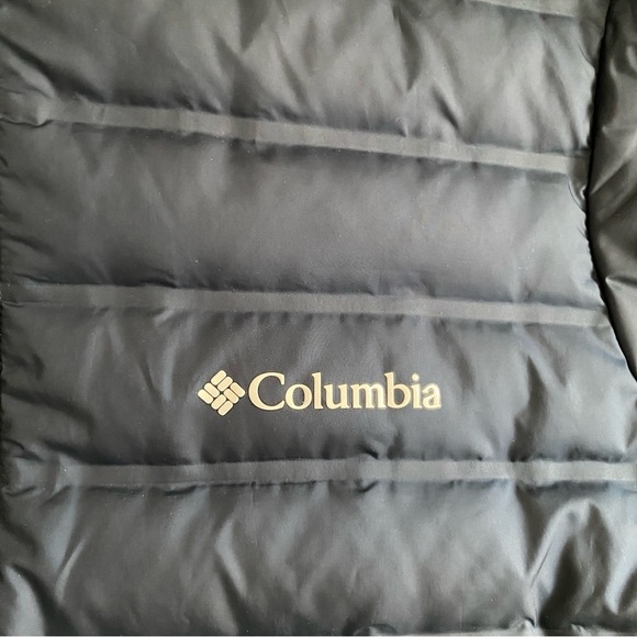 COLUMBIA Duck Down Navy Blue Full Zip Puffer Jacket Size L - Picture 3 of 11